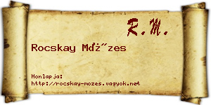 Rocskay Mózes névjegykártya
